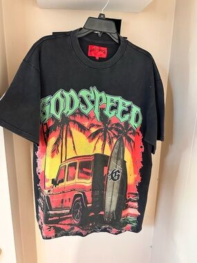 Godspeed black Graphic Surf Tee with Sunset Print